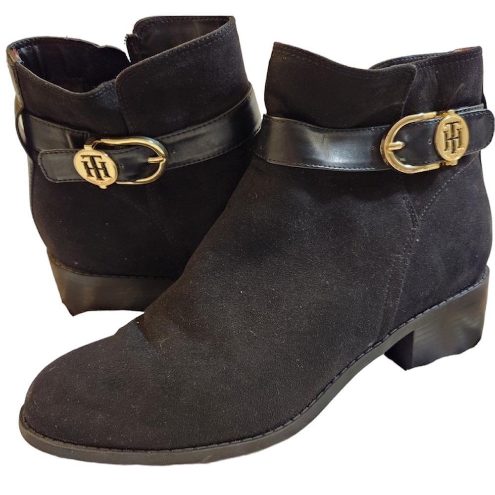 (S27) Tommy Hilfiger black ankle boots size 11
